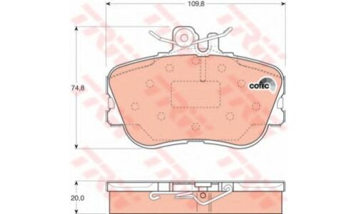 Колодки тормозные дисковые TRW, комплект на ось (4 шт), арт. GDB1094