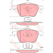 Колодки тормозные дисковые TRW, комплект на ось (4 шт), арт. GDB1576