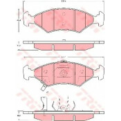 Колодки тормозные дисковые TRW, комплект на ось (4 шт), арт. GDB3224