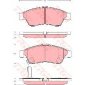 Колодки тормозные дисковые TRW, комплект на ось (4 шт), арт. GDB3290