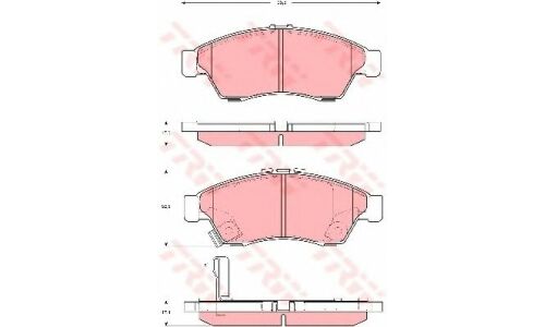 Колодки тормозные дисковые TRW, комплект на ось (4 шт), арт. GDB3290