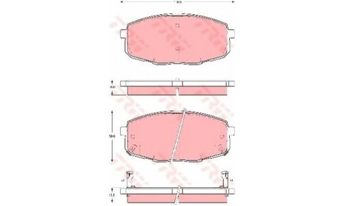 Колодки тормозные дисковые TRW, комплект на ось (4 шт), арт. GDB3342