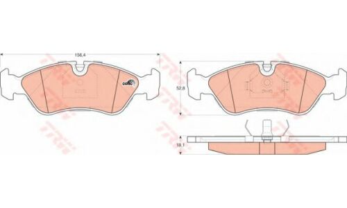 Колодки тормозные дисковые TRW, комплект на ось (4 шт), арт. GDB951