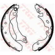 Колодки тормозные барабанные TRW, комплект на ось (4 шт), арт. GS8536