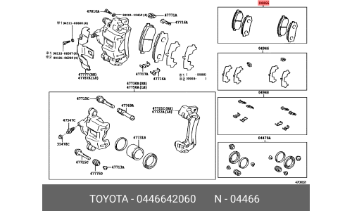 Колодки тормозные дисковые | зад Toyota, арт. 04466-42060