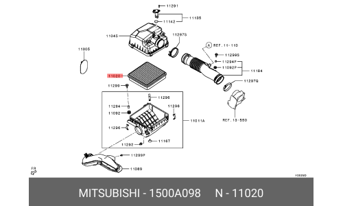 Фильтр воздушный Mitsubishi, арт. 1500A098
