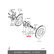 Ступица колеса MITSUBISHI, передняя, левая, арт. 3880A015