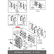 Колодки тормозные дисковые Mitsubishi, передние, комплект на ось (4 шт), арт. 4605A472