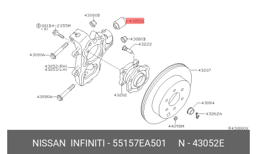 Сайлентблок заднего рычага NISSAN, арт. 55157-EA501