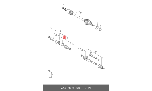 Пыльник ШРУСа VAG, арт. 6QD498201