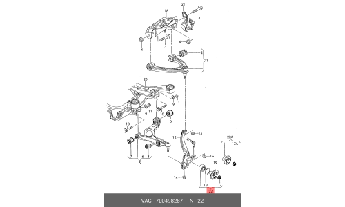 Подшипник ступицы колеса | зад VAG, арт. 7L0 498 287