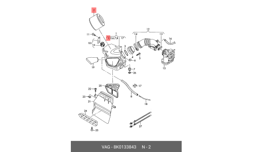 Фильтр воздушный VAG, арт. 8K0133843