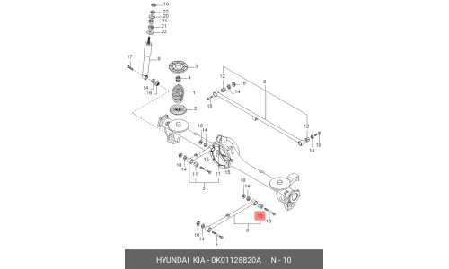 Сайлентблок заднего рычага Hyundai/Kia, арт. 0K01128820A