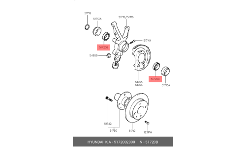 Подшипник ступицы Hyundai/KIA, арт. 5172002000