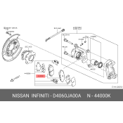 Колодки тормозные дисковые Nissan, задние, комплект на ось (4 шт), арт. D4060-JA00A