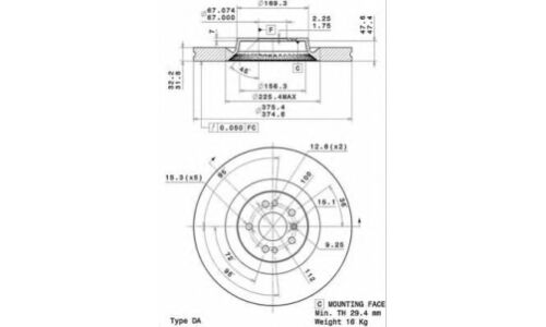 Диск тормозной Brembo вентилируемый, арт. 09R10511