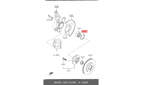 Подшипник ступицы колеса Mazda, передний, арт. D651-33-048
