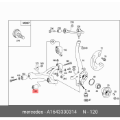Сайлентблок переднего рычага Mercedes, арт. A1643330314