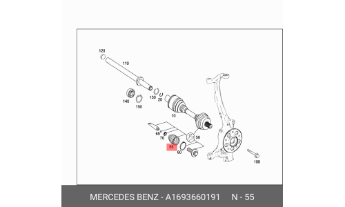 Пыльник приводного вала Mercedes, арт. A1693660191