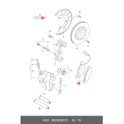 Колодки тормозные дисковые VAG, передние, комплект на ось (4 шт), арт. 5K0698151