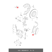 Колодки тормозные дисковые VAG, передние, комплект на ось (4 шт), арт. 5N0698151