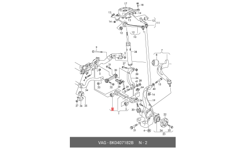 Сайлентблок переднего рычага VAG, арт. 8K0 407 182 B