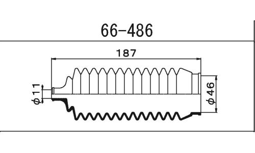 Пыльник рулевой рейки Maruichi, арт. 66-486
