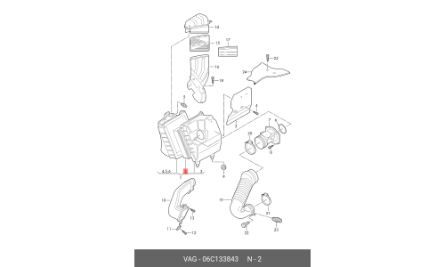 Фильтр воздушный VAG, арт. 06C 133 843