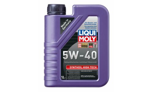 Масло моторное Liqui Moly Synthoil High Tech 5w40 синтетическое, API SN, ACEA A3/B4, для бензинового двигателя, 1л, арт. 1924 (1855)