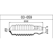 Пыльник рулевой рейки Maruichi, левый, арт. 03-059