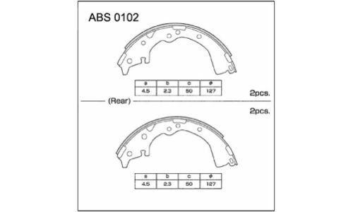 Колодки тормозные барабанные Allied Nippon, комплект на ось (4 шт), арт. ABS0102