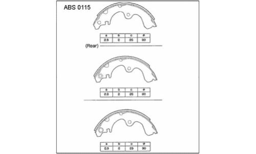 Колодки тормозные барабанные Allied Nippon, комплект на ось (4 шт), арт. ABS0115