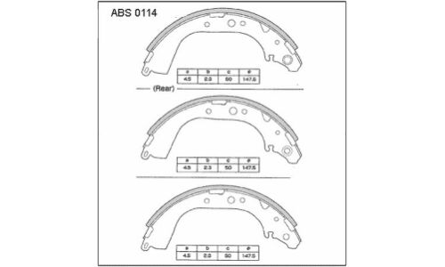 Колодки тормозные барабанные Allied Nippon, комплект на ось (4 шт), арт. ABS0114