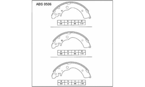 Колодки тормозные барабанные Allied Nippon, комплект на ось (4 шт), арт. ABS0506