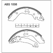 Колодки тормозные барабанные Allied Nippon, комплект на ось (4 шт), арт. ABS1008