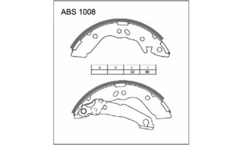Колодки тормозные барабанные Allied Nippon, комплект на ось (4 шт), арт. ABS1008