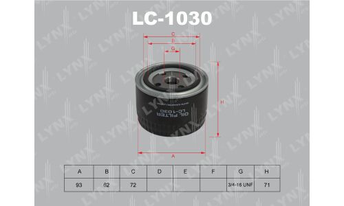 Фильтр масляный LYNXauto, арт. LC-1030