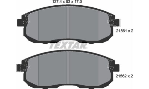 Колодки тормозные дисковые Textar, передние, комплект на ось (4 шт), арт. 2156201