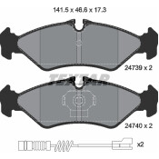 Колодки тормозные дисковые Textar с демпферной прокладкой Q+, задние, комплект на ось (4 шт), арт. 2473901