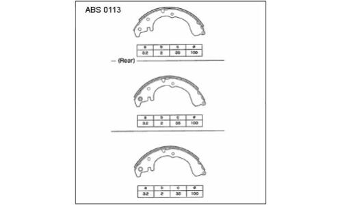 Колодки тормозные барабанные Allied Nippon, комплект на ось (4 шт), арт. ABS0113