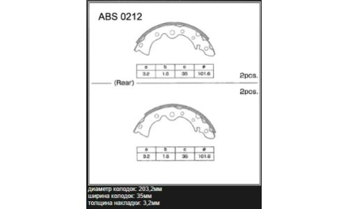 Колодки тормозные барабанные Allied Nippon, комплект на ось (4 шт), арт. ABS0212