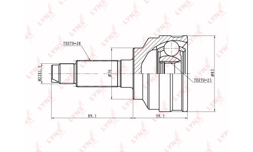 ШРУС LYNXauto, внешний, арт. CO-5105