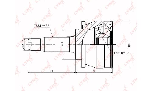 ШРУС LYNXauto, внешний, арт. CO-7102