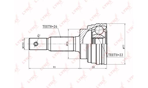 ШРУС LYNXauto, внешний, арт. CO-7519