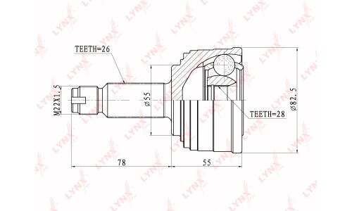 ШРУС LYNXauto, внешний, арт. CO-3405