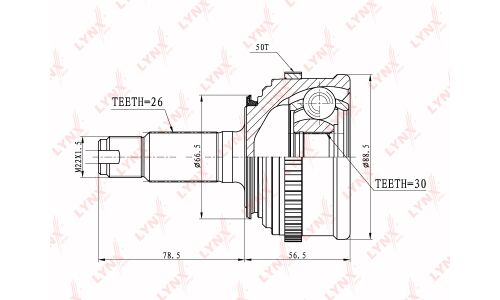 ШРУС LYNXauto, внешний, арт. CO-3465A