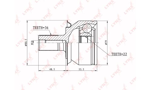 ШРУС LYNXauto, внешний, арт. CO-5102