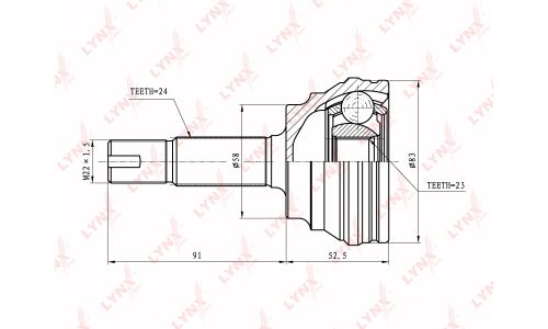 ШРУС LYNXauto, внешний, арт. CO-7505