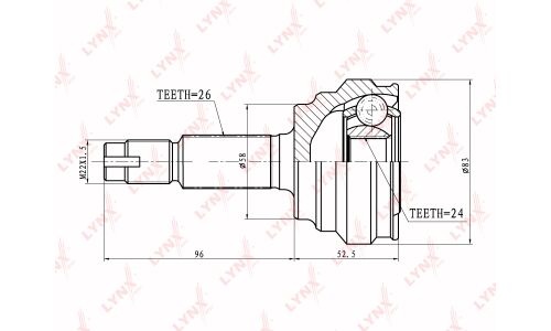 ШРУС LYNXauto, внешний, арт. CO-7516