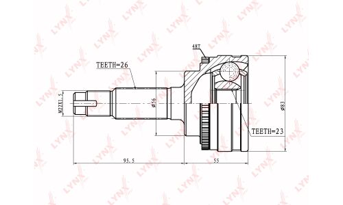ШРУС LYNXauto, внешний, арт. CO-7521A
